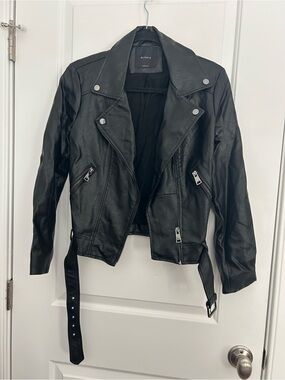 Elodie Black Faux Leather Motorcycle Jacket